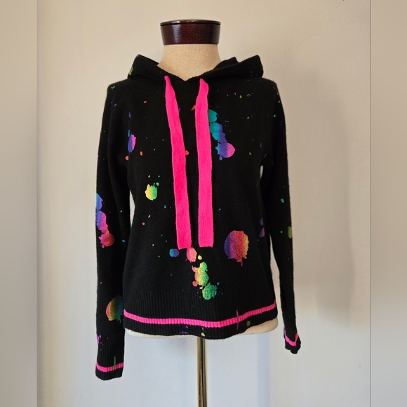 Brodie Cashmere Tops - BRODIE CASHMERE 100% cashmere metallic galaxy pullover black sweater. Size small